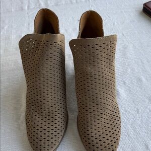 Lucky Brand Brown Perforated Ankle Booties